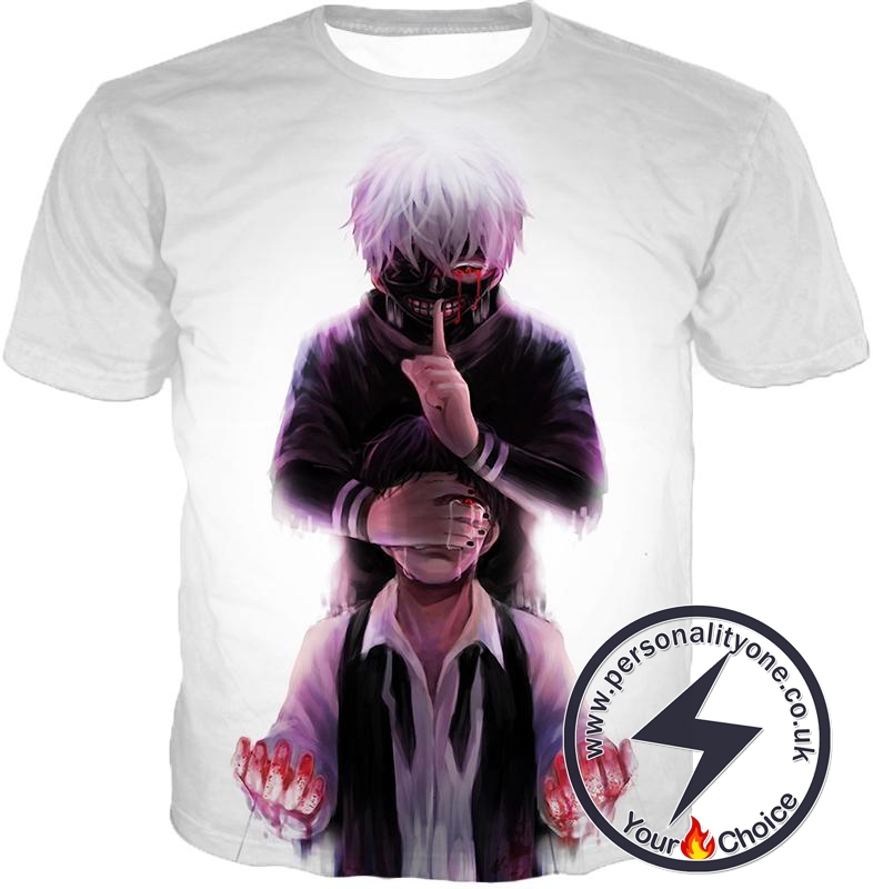 Tokyo Ghoul Human Turned Ghoul Ken Kaneki Awesome White T-Shirt