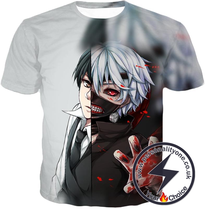 Tokyo Ghoul Human or Ghoul Ken Kaneki Black and White T-Shirt