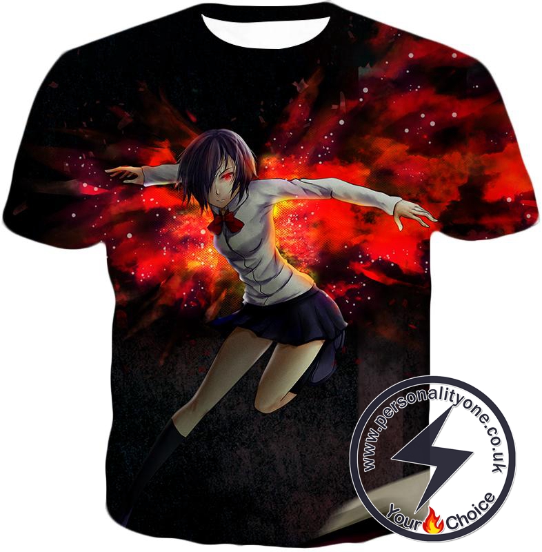 Tokyo Ghoul Super Hot Ghoul Touka Kirishima Black Action T-Shirt