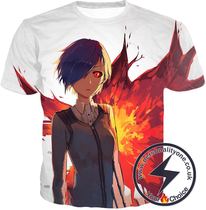 Tokyo Ghoul Touka Kirishima Kagune Wings White T-Shirt