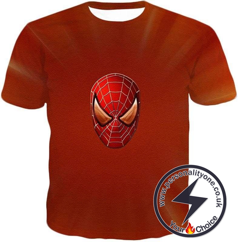 Ultimate Spiderman Mask Promo Cool Red T-Shirt