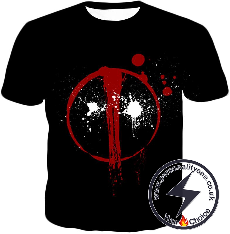 Very Awesome Deadpool Cool Promo Logo Black T-Shirt