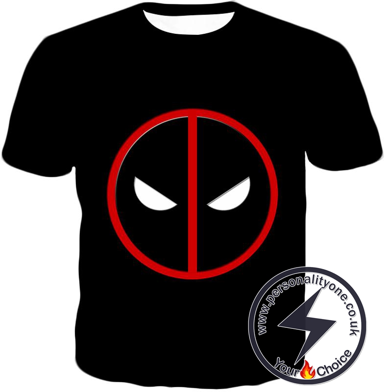 Very Cool Deadpool Logo Promo Black T-Shirt