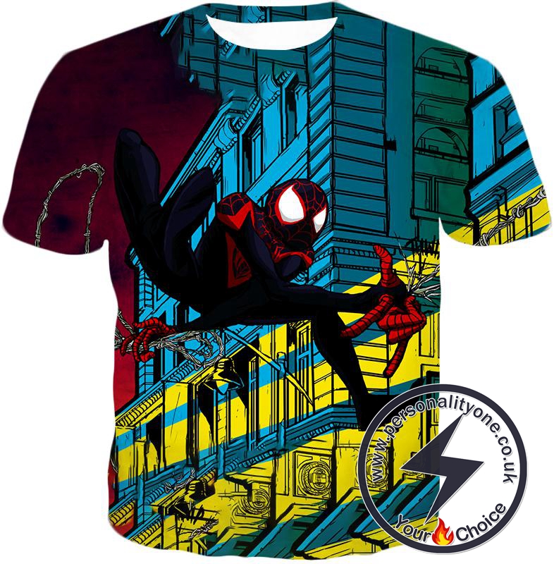 Web Shooting Action Hero Spiderman Animated T-Shirt